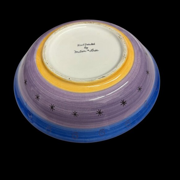 Handmade Ceramic Fruit Bowl With Kiwi Design By Milton & Louis - 8” Diameter - Picture 4 of 5